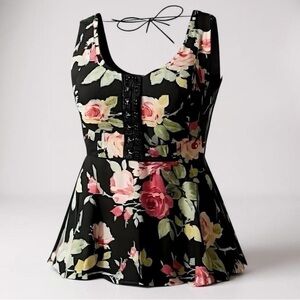 TORRID Babydoll Challis‎ Floral Corset Tank Top NWT